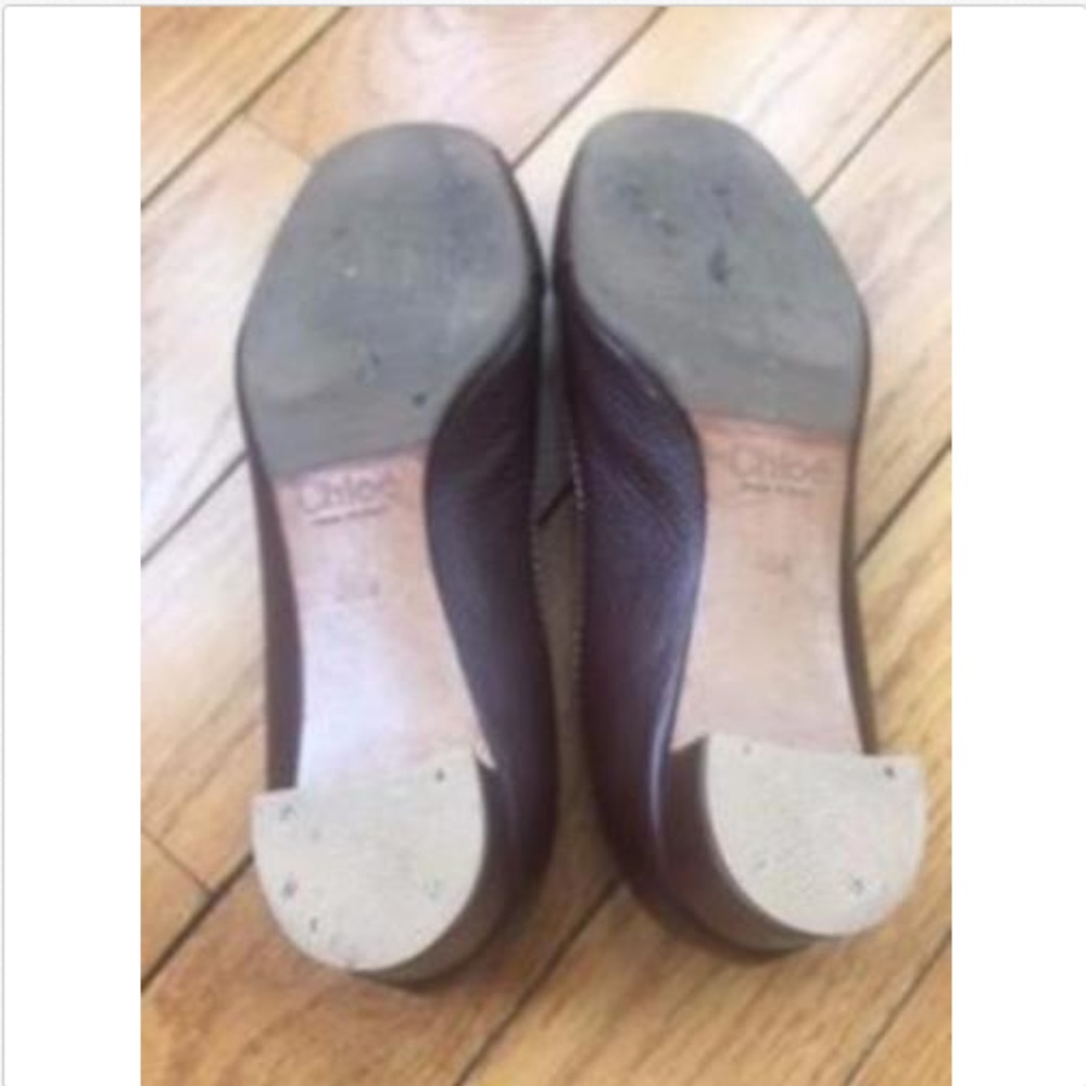CHLOE Brown Buckle Front Ballet Flats SZ 36.5 - Picture 8 of 8